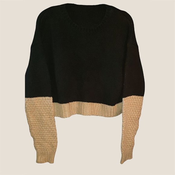 Crop Top Long Sleeve Knit Sweater New Without Tags Or Brand Tag - Picture 5 of 10